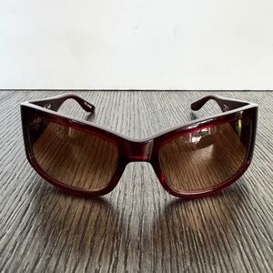 Dezi x Monet Sunglasses Style: Montay Deep Red Brown Gradient Shield Sunglasses